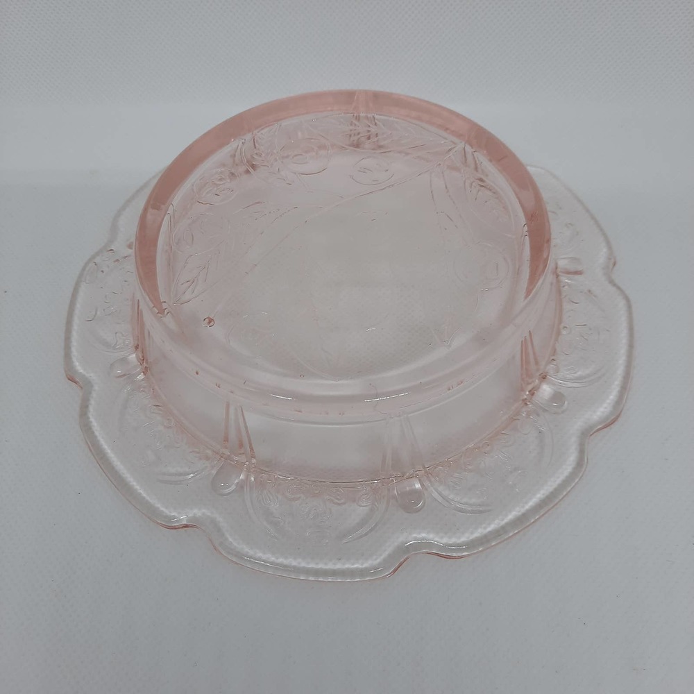 Antique Depression Glass Jeanette Cherries Bowl, Pink - Picture 7 of 9